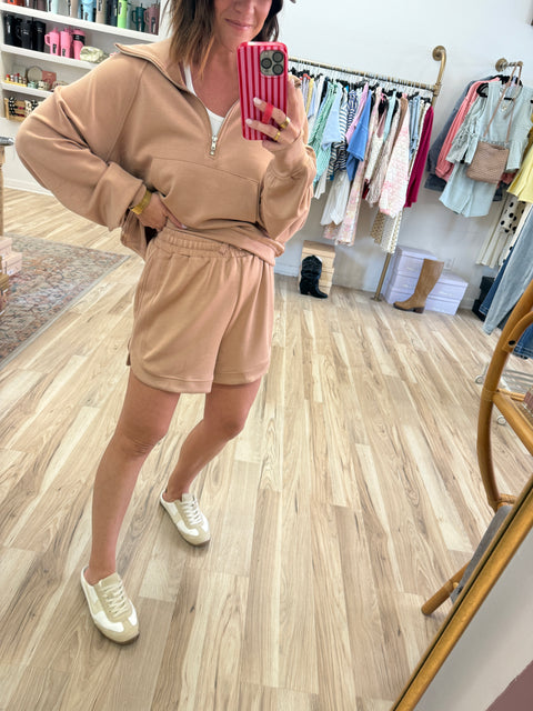 Just Ask Shorts-Dk Taupe