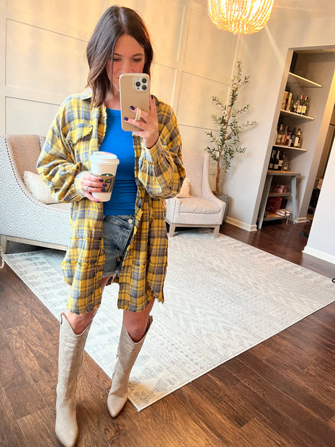 Looking At You Plaid - Mustard