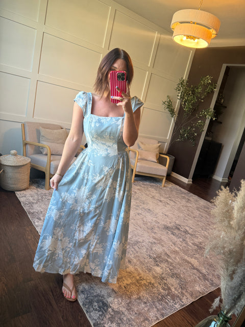 Blue bell midi dress