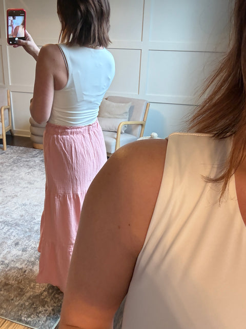 Life is a Breeze Skirt- blush
