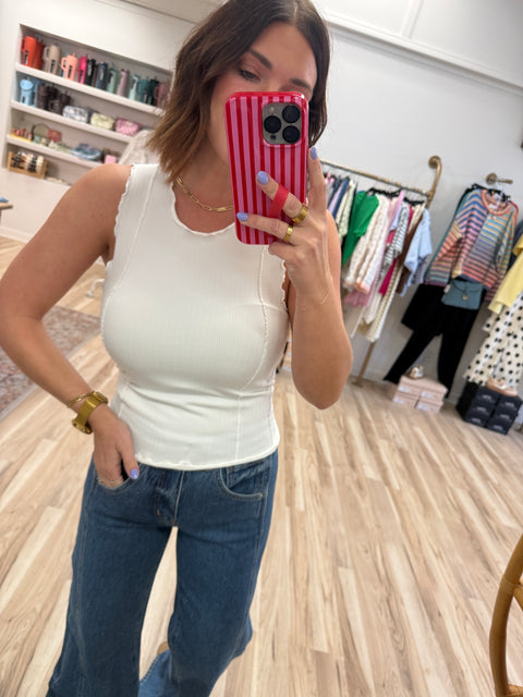the Frilly Tank-White