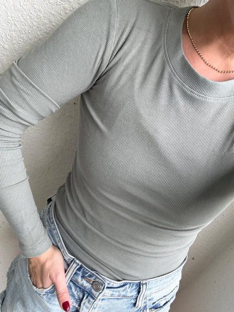 Ribbed Essential Top-Shadow