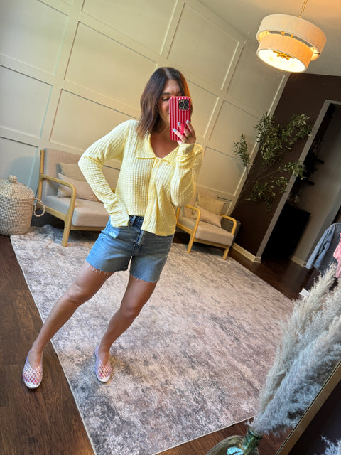 Daisy Textured Button Up
