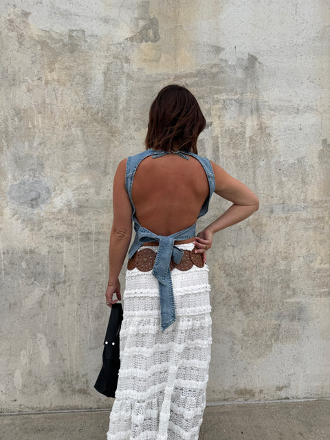 Downtown Cowgirl Skirt-white