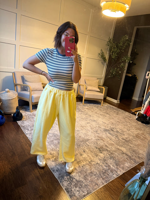 Striped baby tee-blue