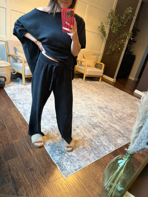 Malibu Wide Leg Pants- Black