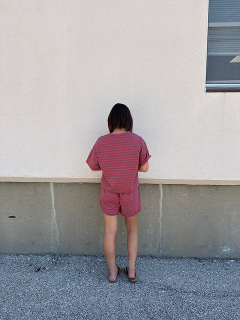 striped shorts set