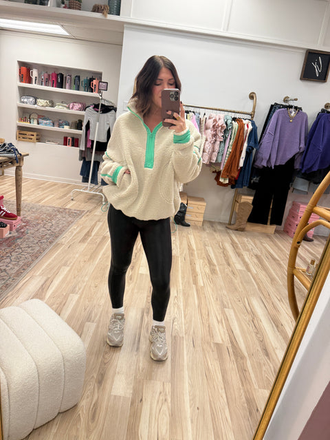 Cozy Edit Pullover-Oatmeal/Green