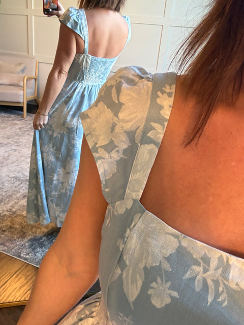 Blue bell midi dress