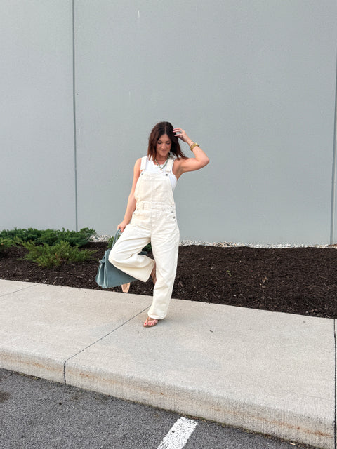 Ecru Barrel Overalls
