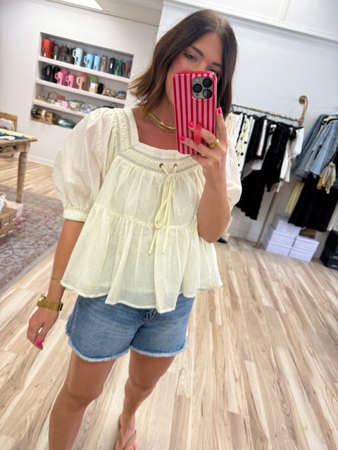Voile Square Neck Top