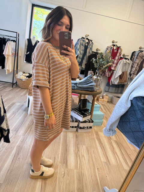 Striped T-shirt Dress down