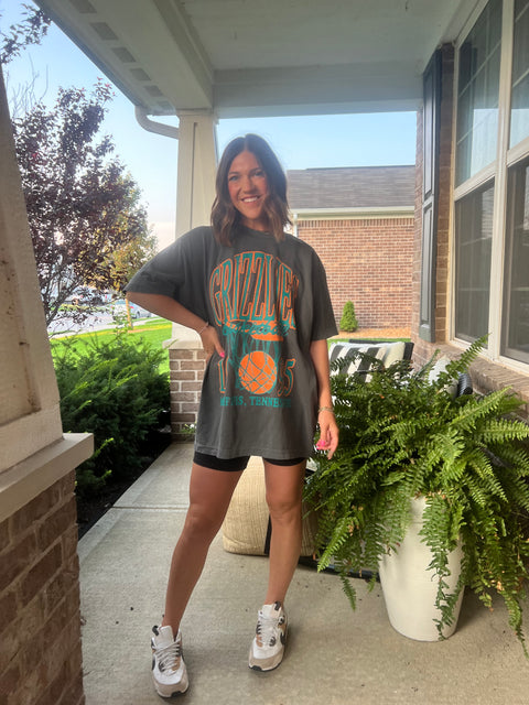 Grizzlies Tee- Charcoal