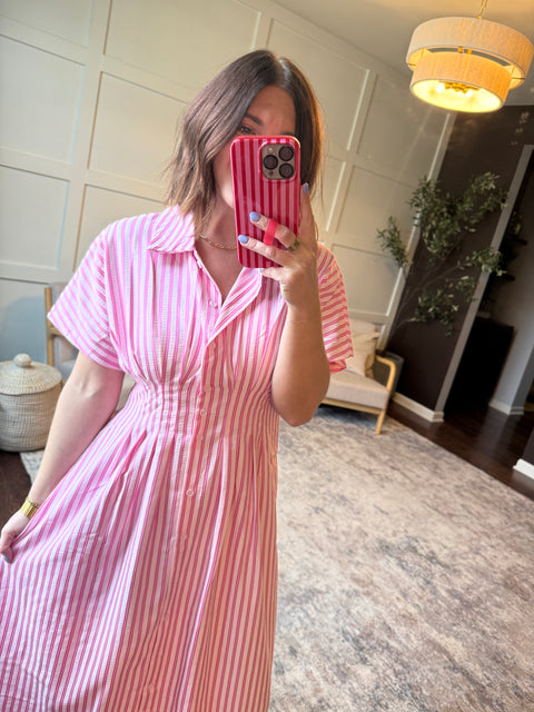 After Work Plans Dress-Pink