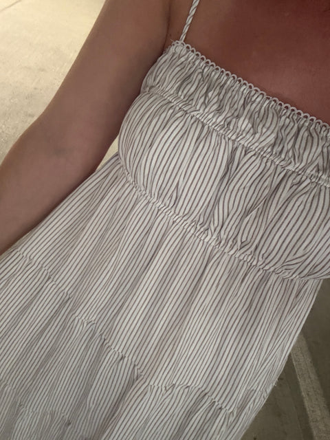 Mocha Striped Midi