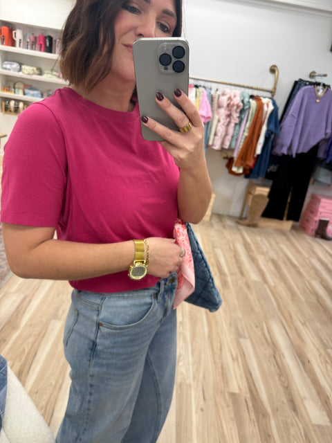 Classic Fit Tee-Plum Pink