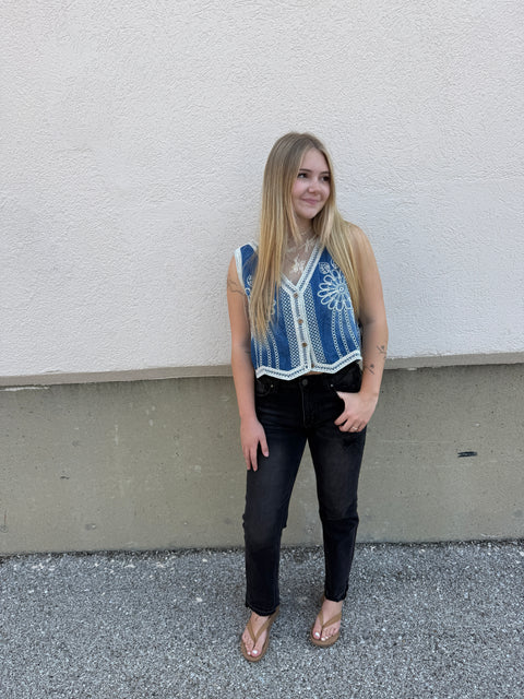 boho cropped vest