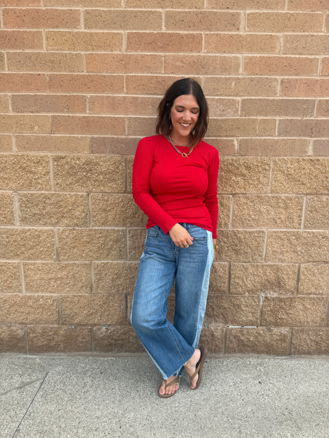 ribbed essential top-cherry