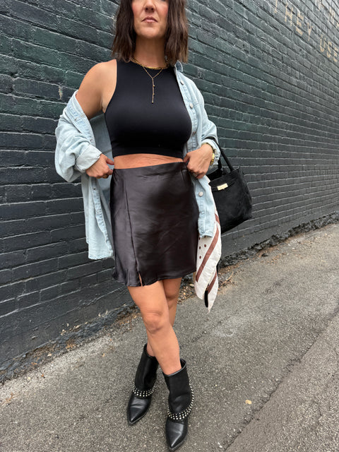 Satin Mini Skirt