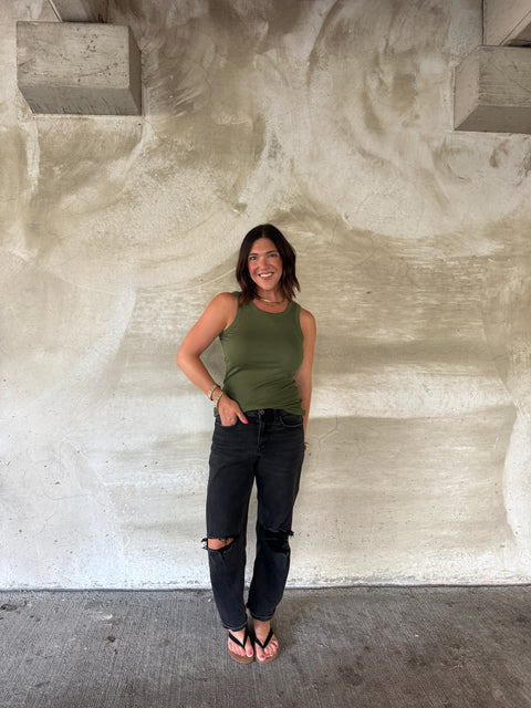 ribbed essential tank-sage
