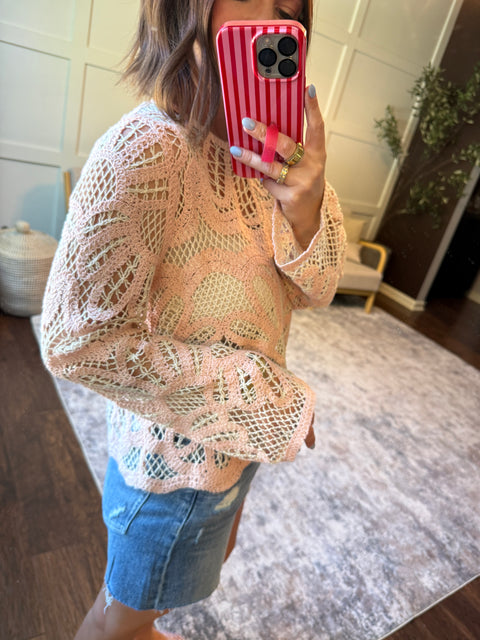 Blush Crochet Sweater