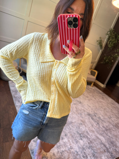 Daisy Textured Button Up