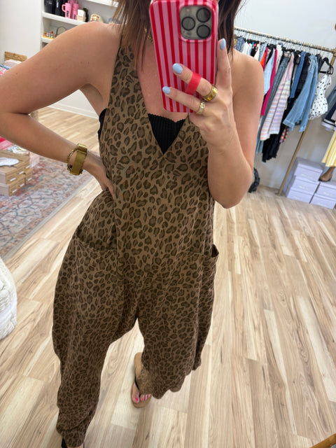 Mocha Leopard Jumpsuit