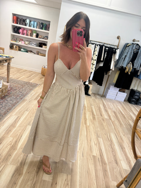 Basque Waist Midi Dress