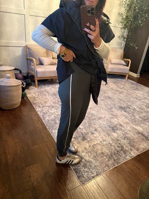 Butter Soft Piped Jogger-Forest