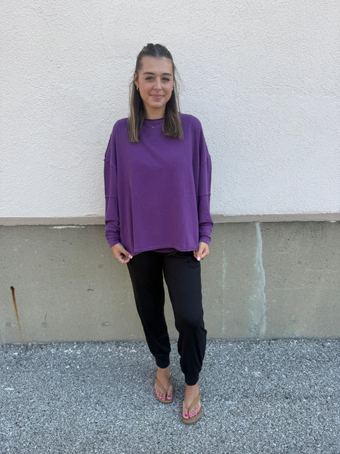 Effortlessly Relaxed Top-Purple Iris