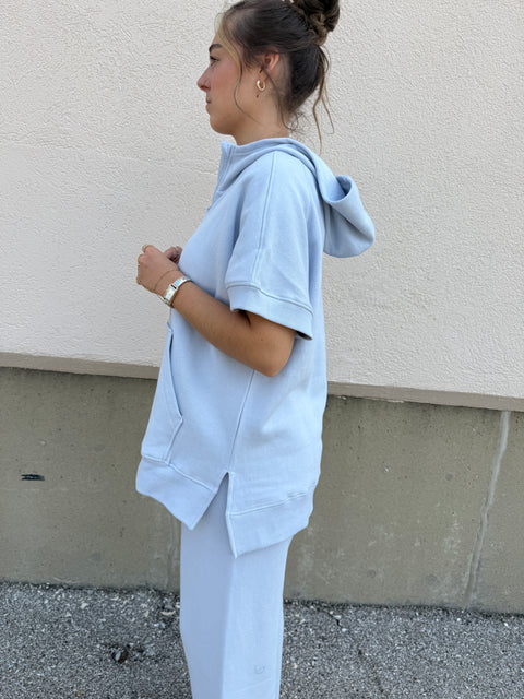 malibu short sleeve hoodie-halogen blue