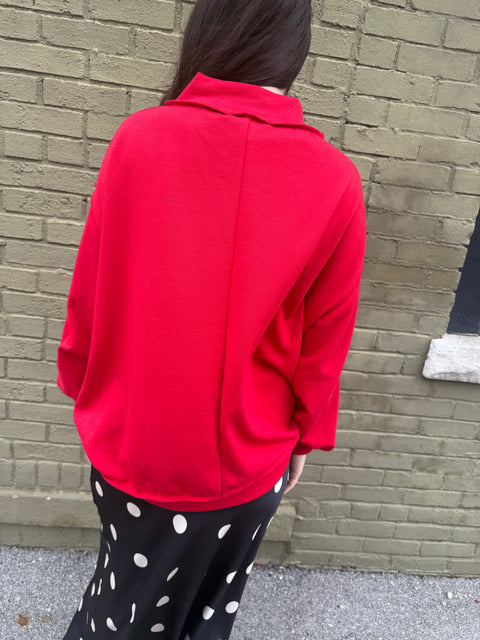 Easy Feeling Pullover-Red