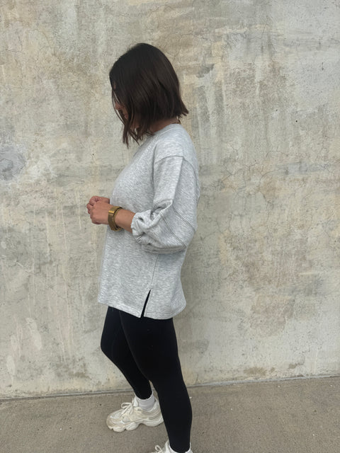 Easy Enough Top-Grey