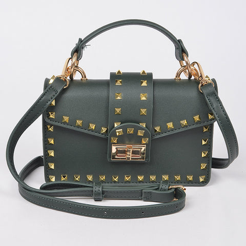 Studded Top Handle Bag