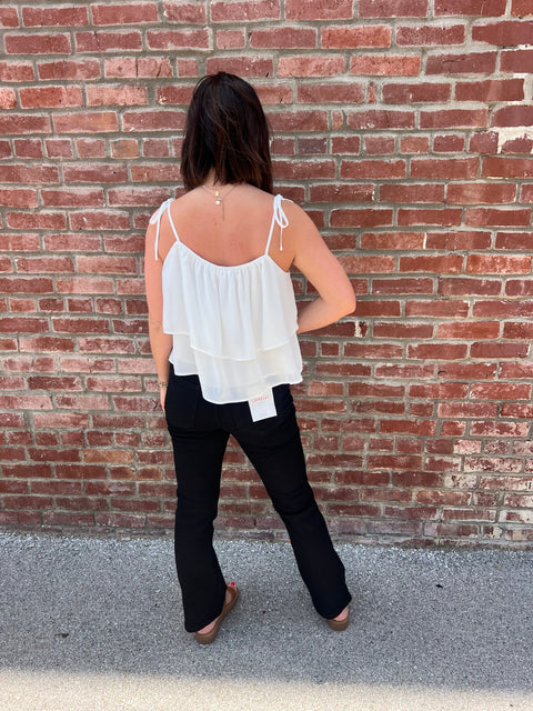 tiered Chiffon Tank-ivory