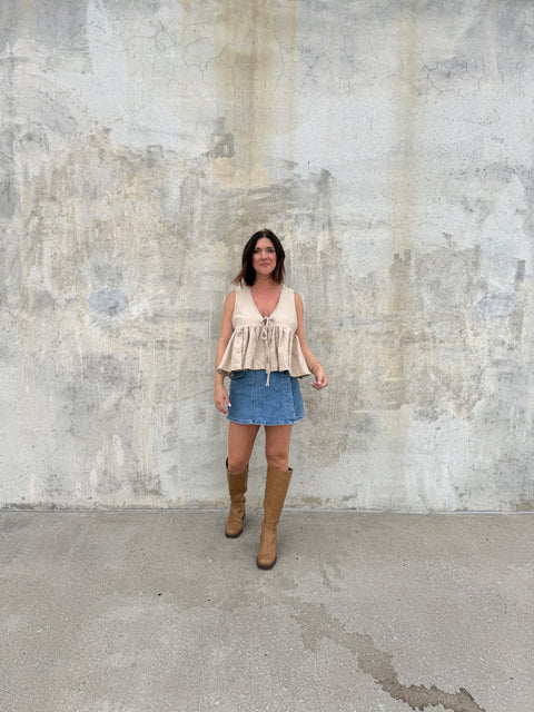 Steal My Thunder Top-taupe