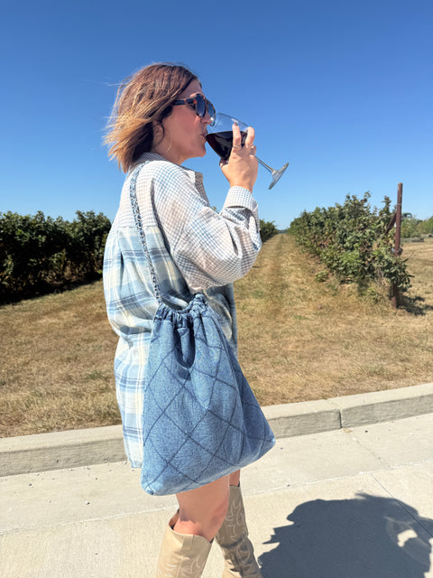 Save Me One Denim Bucket Bag