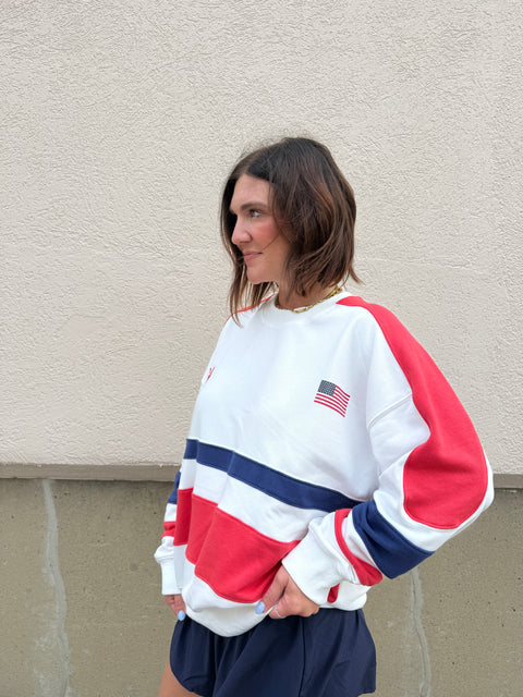 USA color block pullover