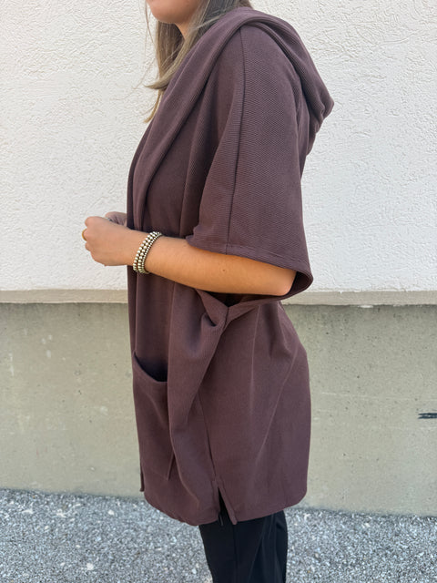 Free Time Poncho-brown