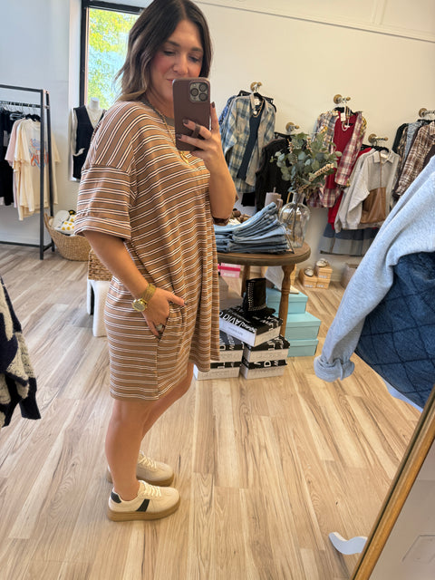 Striped T-shirt Dress down