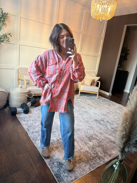 Without Thinking Plaid-Orange