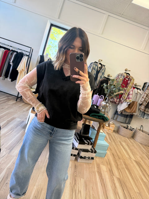 Looks Easy Lace Top-Ecru