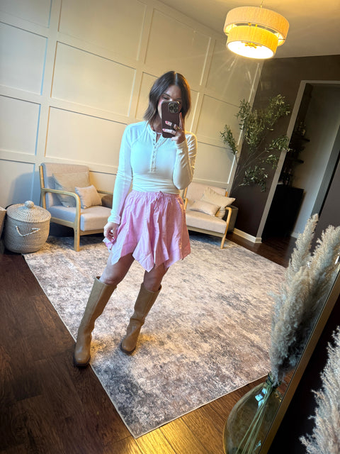 Asymmetrical Hem Skort-orchid