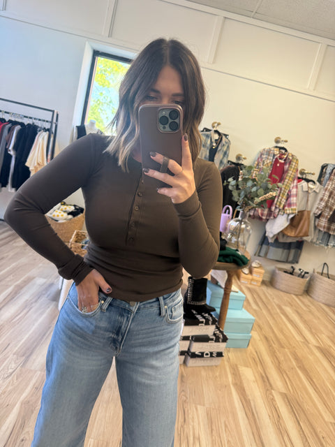 Subtle Hint Henley-Brown