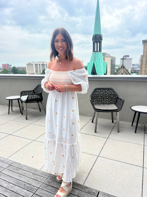 Enchanted Blooms Dress-White