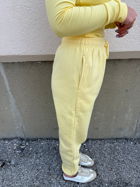 college boyfriend joggers-yellow