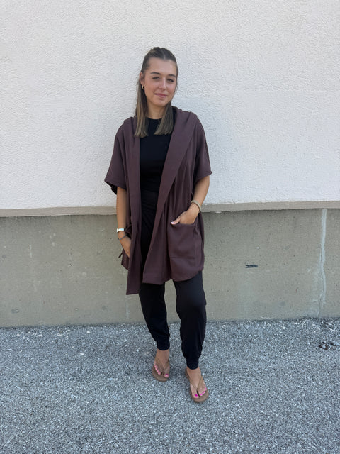 Free Time Poncho-brown