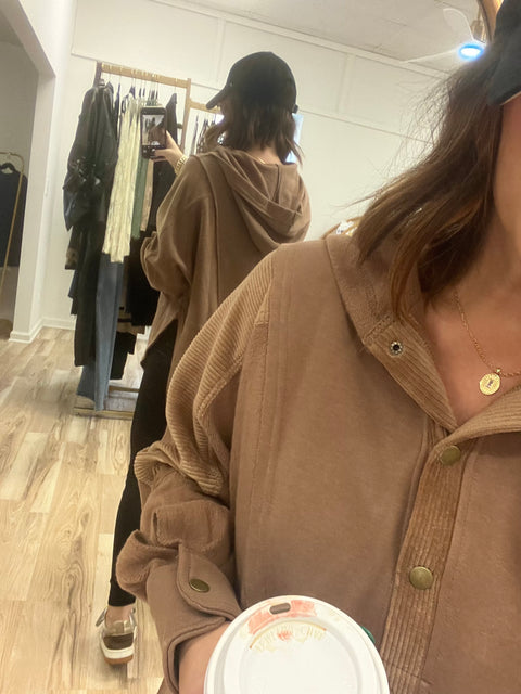 Pop Off Hoodie - Brown
