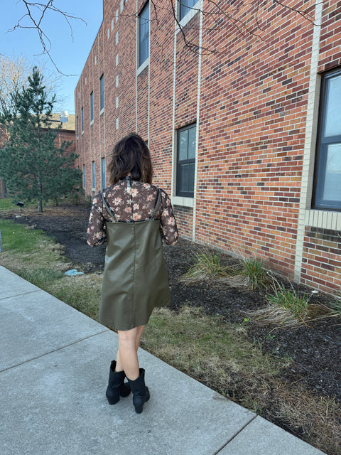 Lost Your Chance Dress-Olive