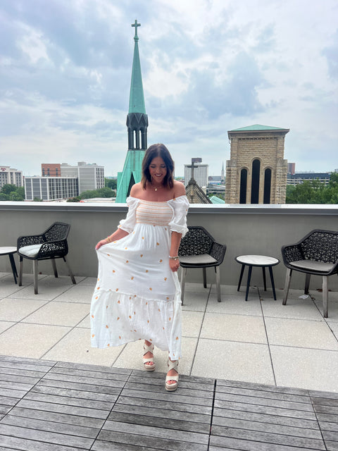 Enchanted Blooms Dress-White